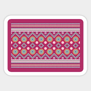 beautiful flower pattern pink background Sticker